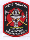 North Carolina - West Yadkin Volunteer Company 18 Fire Dept Patch v2