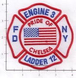 New York City Engine   3 Ladder 12 Fire Dept Patch v9 Flag