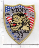 New York City Engine  23 Fire Dept Patch v11 Gray