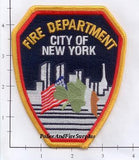 New York City Fire Dept Shoulder Patch with Shamrock, Irish and American Flags