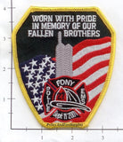 New York - NYC Fire Dept Patch WTC 9-11 - Worn With Pride Patch v8